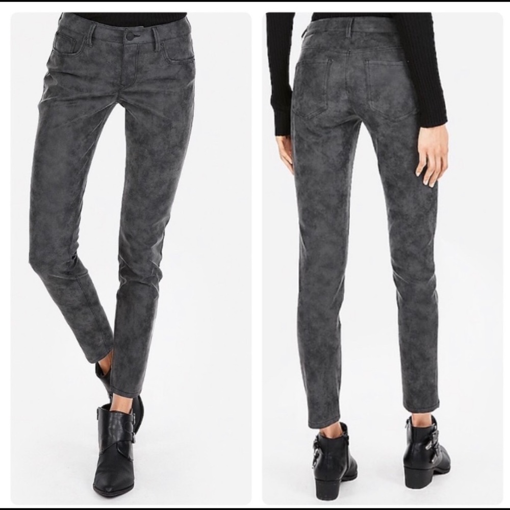 Express Faux  Suede Ankle Leggings gray 07168061